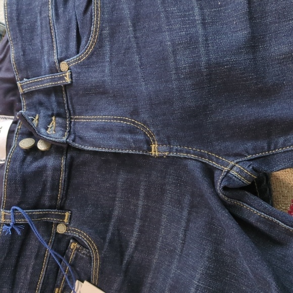 Anthropology x Paige Hidden Hills High Rise  Straight Rosalie Dark Wash Jeans 25 - Picture 9 of 9